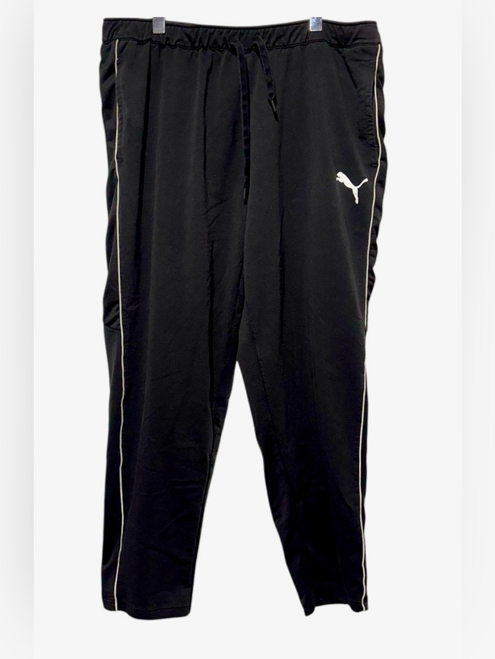 PUMA Men’s Black Track Sweatpants White Logo Athletic Streetwear XXL